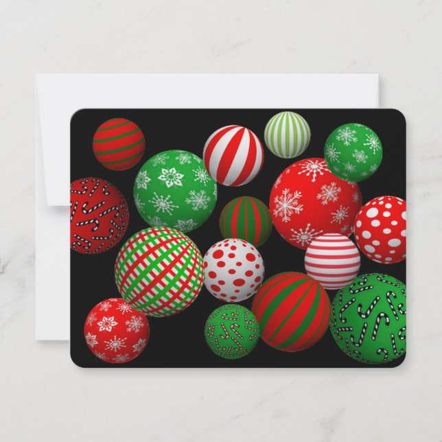 Invitation Boules de Noël 3D (Devant)