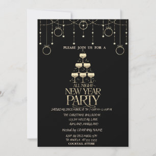 Invitation Boules de Noël, Compagnie de Verre de Champagne No