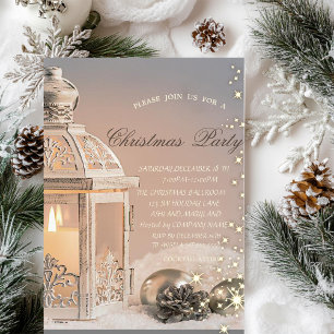 Invitation Boules de Noël élégantes, Fête de Noël à la lanter