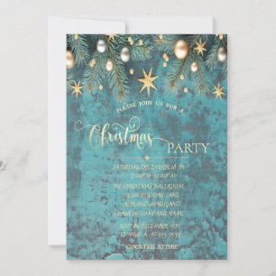 Invitation Boules de Noël, Étoiles Fête de l'entreprise