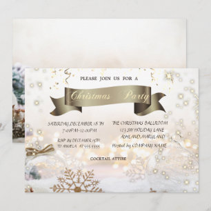 Invitation Boules de Noël Flocons de neige Fête de Noël