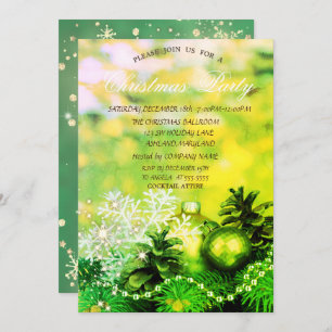 Invitation Boules de Noël Pine de Flèche-neige Cônes vert