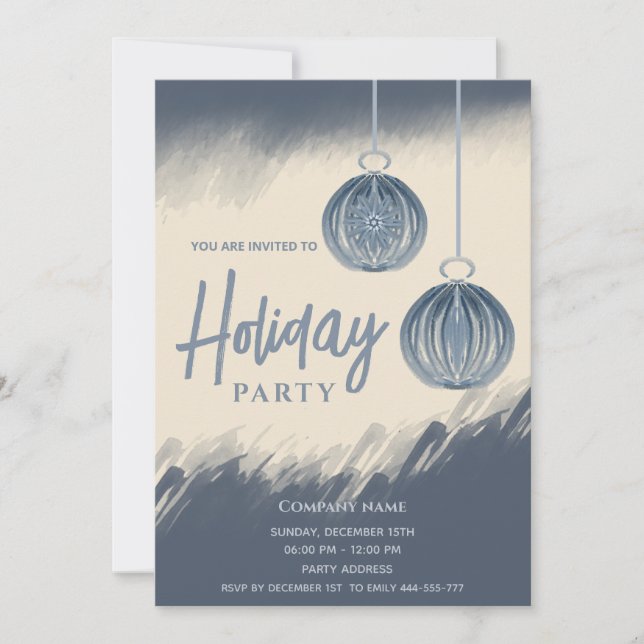 Invitation Boules de Noël Waterton Fête (Devant)