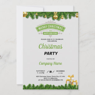 Invitation Boules élégantes pour la fête de Noël de l'entrepr