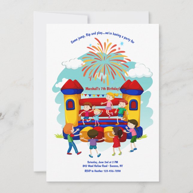 Invitation Bounce House Party (Devant)