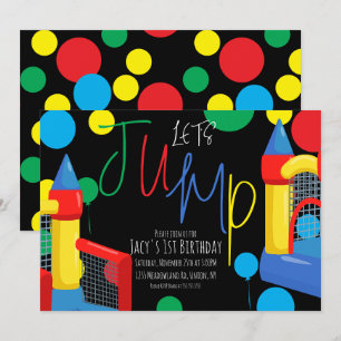 Invitation Bounce Jump Anniversaire de enfant Party Dots Ball