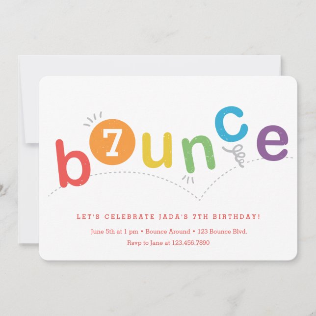 Invitation Bounce kids anniversaire (Devant)