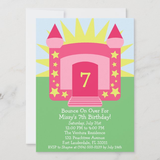 Invitation Bounce Rose sur la fête d'anniversaire de la Maiso (Devant)