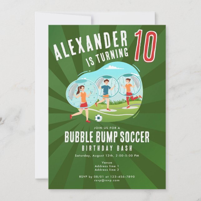 Invitation Bouncer Zorb costumes Bubble Soccer Sumo Anniversa (Devant)
