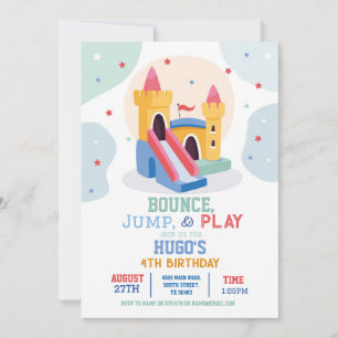 Invitation Bouncy Castle Anniversaire Fête Jump Bounce House