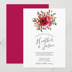 Invitation Bountiful Rose Ruby Red Mariage