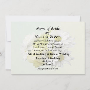 Invitation Bouquet aux teintes de blanc et de jaune