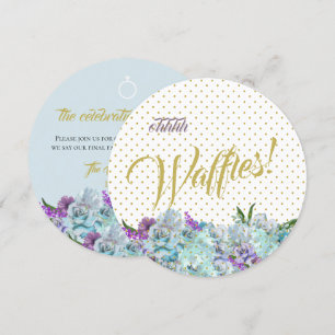 Invitation Bouquet bleu turquoise Mariage suite Brunch Récept