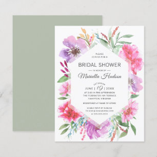 Invitation Bouquet botanique de ressort d'aquarelle de Fête