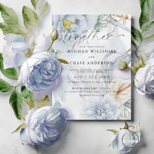 Invitation Bouquet d'aquarelle bleu pâle