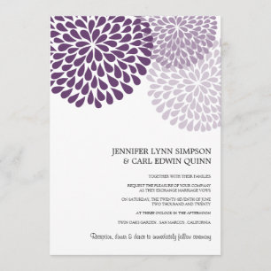 Invitation Bouquet de chrysanthèmes (Violet)