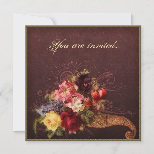 Invitation Bouquet de corne d'abondance (Devant)