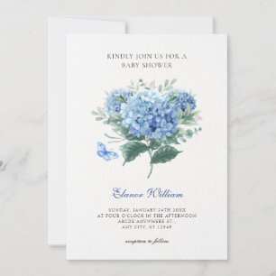 Invitation Bouquet de fleurs bleu