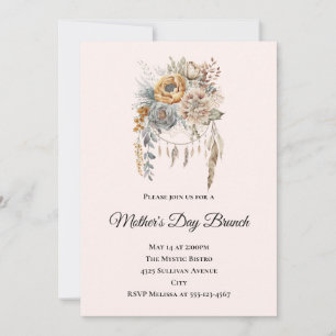 Invitation Bouquet de fleurs Boho en couleurs neutres Fête de