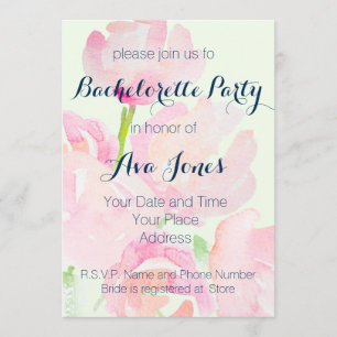 Invitation Bouquet de fleurs d'aquarelle
