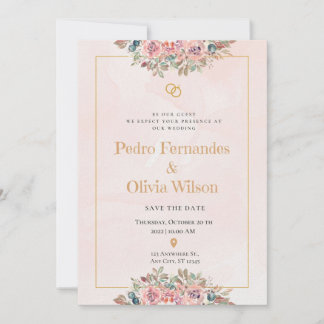 Invitation Bouquet de fleurs d'aquarelles modernes