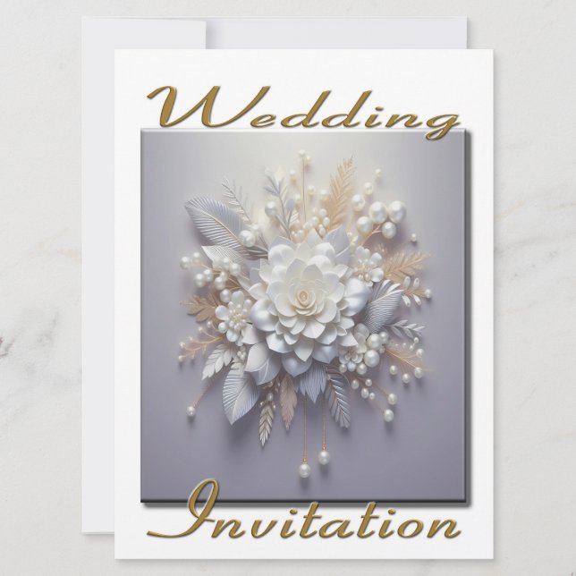 Invitation Bouquet de fleurs en bleu (Devant)