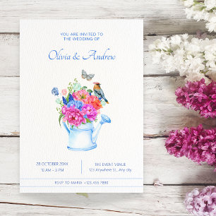 Invitation bouquet de fleurs mariage