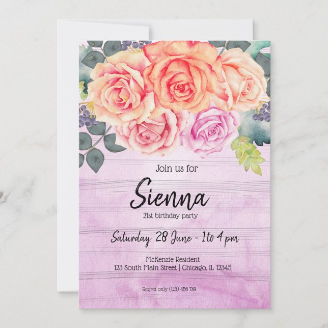 Invitation Bouquet de fleurs pour toutes les occasions (Devant)