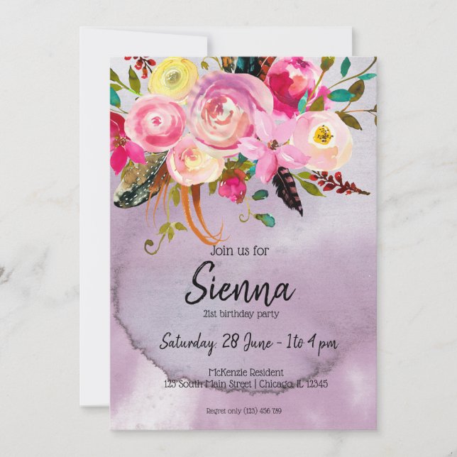 Invitation Bouquet de fleurs pour toutes les occasions (Devant)