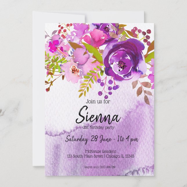 Invitation Bouquet de fleurs pour toutes les occasions (Devant)