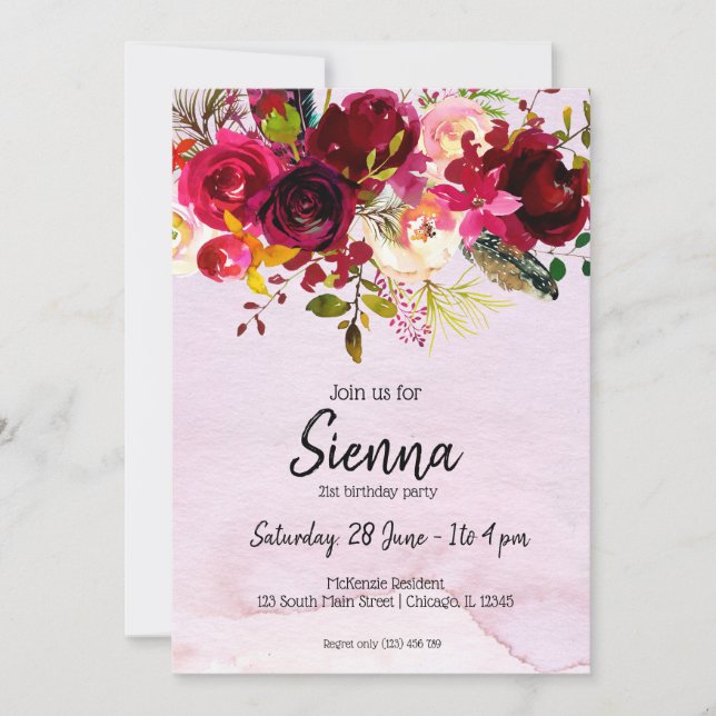 Invitation Bouquet de fleurs pour toutes les occasions (Devant)