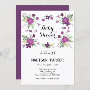 Invitation Bouquet de fleurs violettes