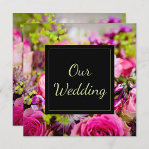 Invitation Bouquet de Mariage Rose