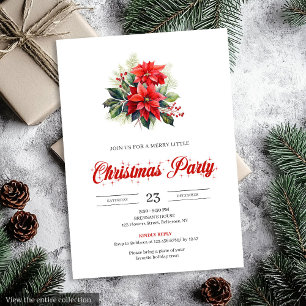 Invitation Bouquet de Noël élégant à l'aquarelle pour les fêt