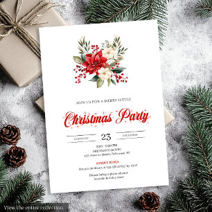 Invitation Bouquet de Noël vintage aquarelle Noël