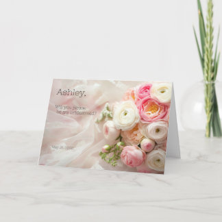 Invitation Bouquet de ranunculus closeuse rose et blanc