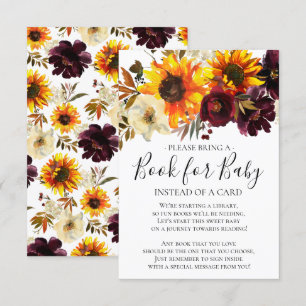 Invitation Bouquet de tournesol Baby shower floral livre pour