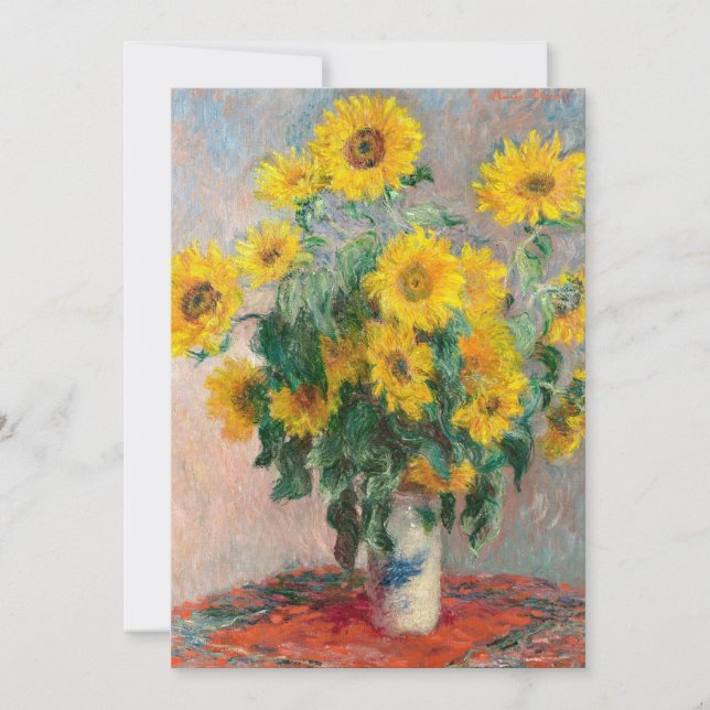 Invitation Bouquet de tournesols (1881) par Claude Monet (Devant)
