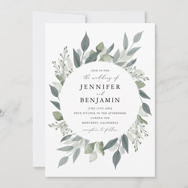 Invitation Bouquet de verdure (Devant)