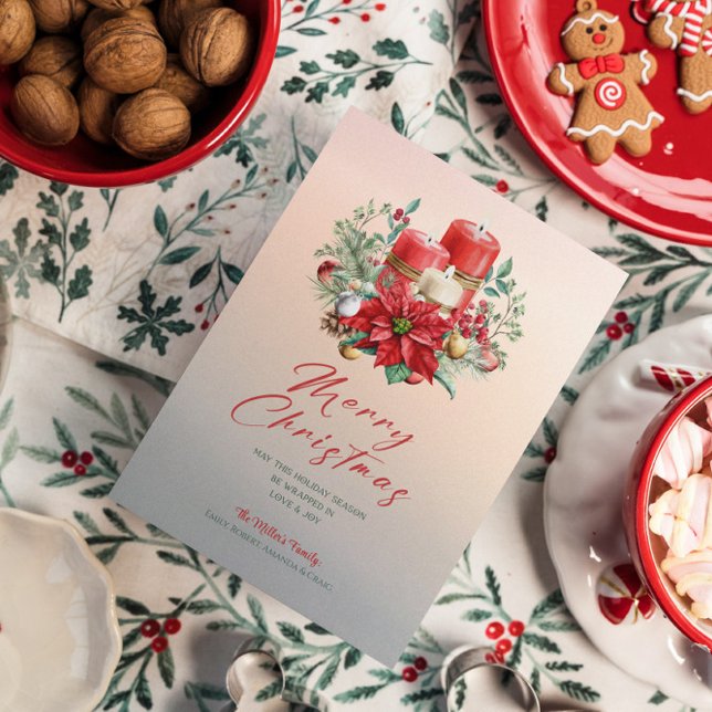 Invitation Bouquet des bougies de Noël et Poinsettia (Créateur téléchargé)