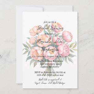 Invitation Bouquet élégant de pêche avec Fête des mariées de 