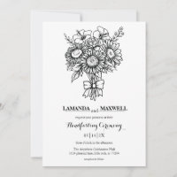 Bouquet floral Boho avec poignée ruban