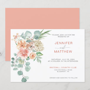 Invitation Bouquet floral d'abricot en fleurs Horizontal 