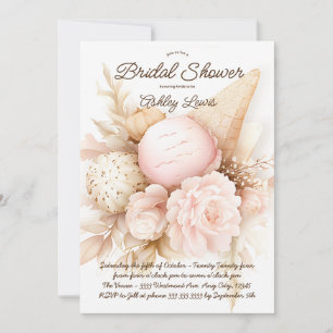 Invitation Bouquet floral de glace, glace rougissante