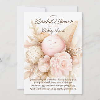 Invitation Bouquet floral de glace, glace rougissante
