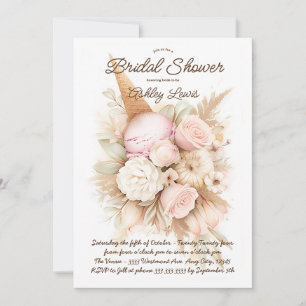 Invitation Bouquet floral de glace vintage glace à la rose pâ