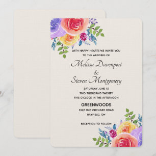 Invitation Bouquet floral Mariage moderne