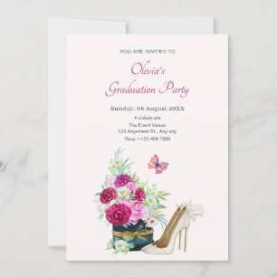 Invitation Bouquet floral talons Graduation