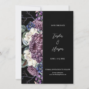 Invitation Bouquet Mariage de goth esthétique foncé