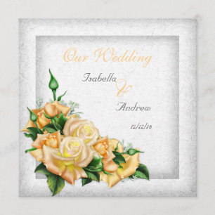 Invitation Bouquet mariage de Rose Jaune
